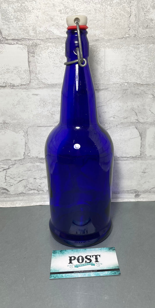 Navy Blue Glass Bottle