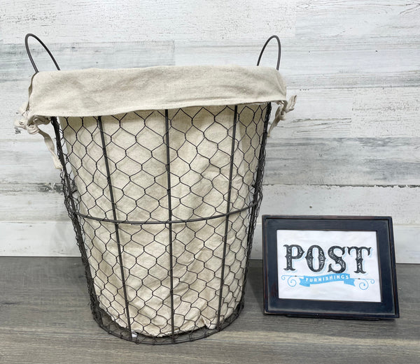 Chicken Wire Laundry Basket Post Furnishings