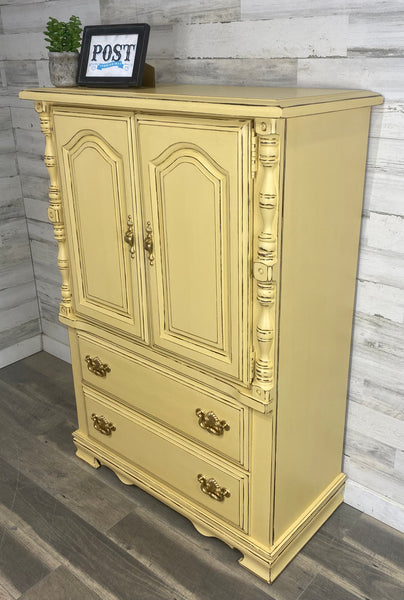 Cream Armoire Tall Dresser