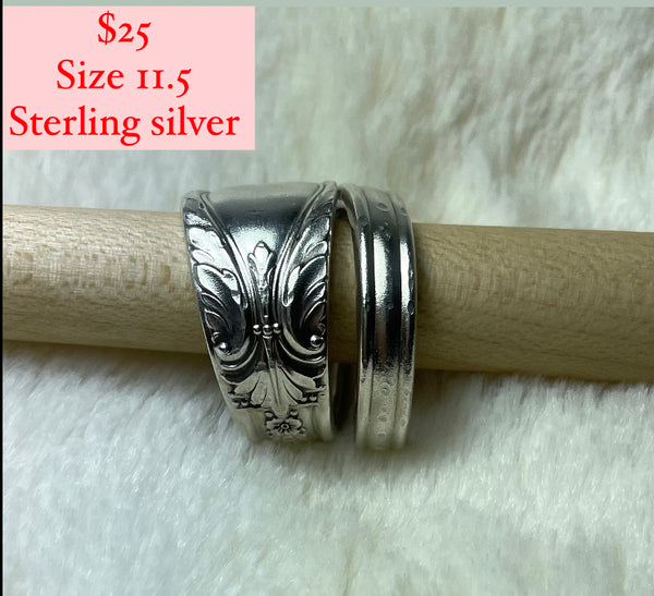 Sterling Silver Spoon Rings Sizes 8-11.5