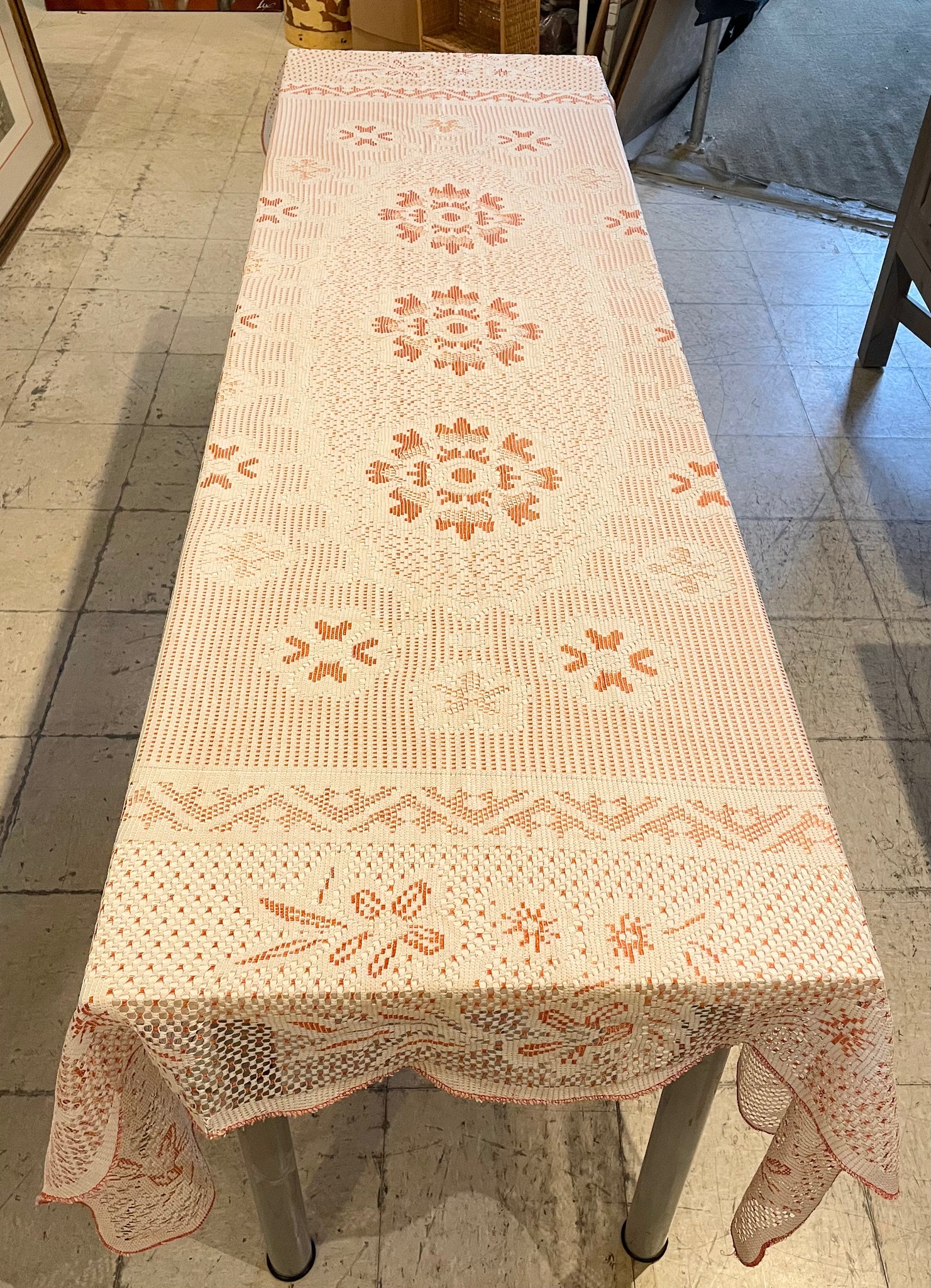 Vintage Lacey Knit Table Cloth