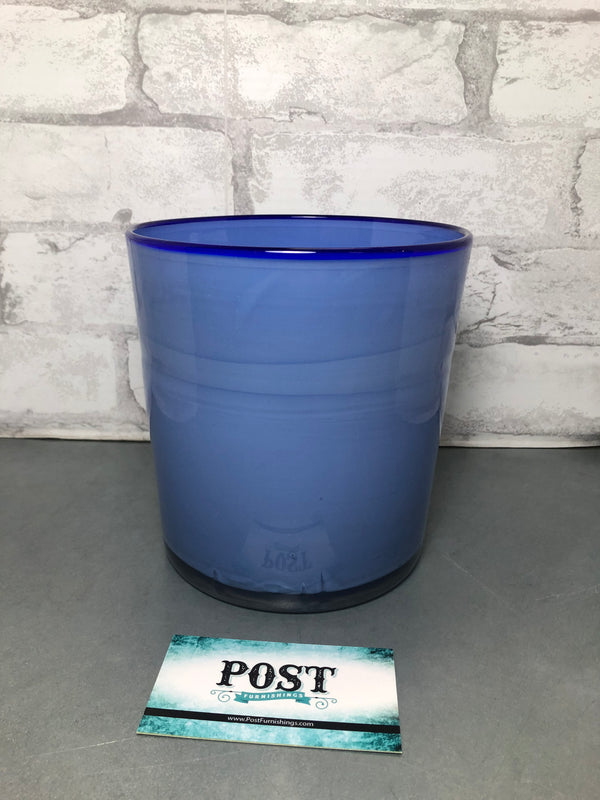 Blue Glass Vase Planter Pot