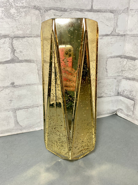 Gold Geometric Glass Vase
