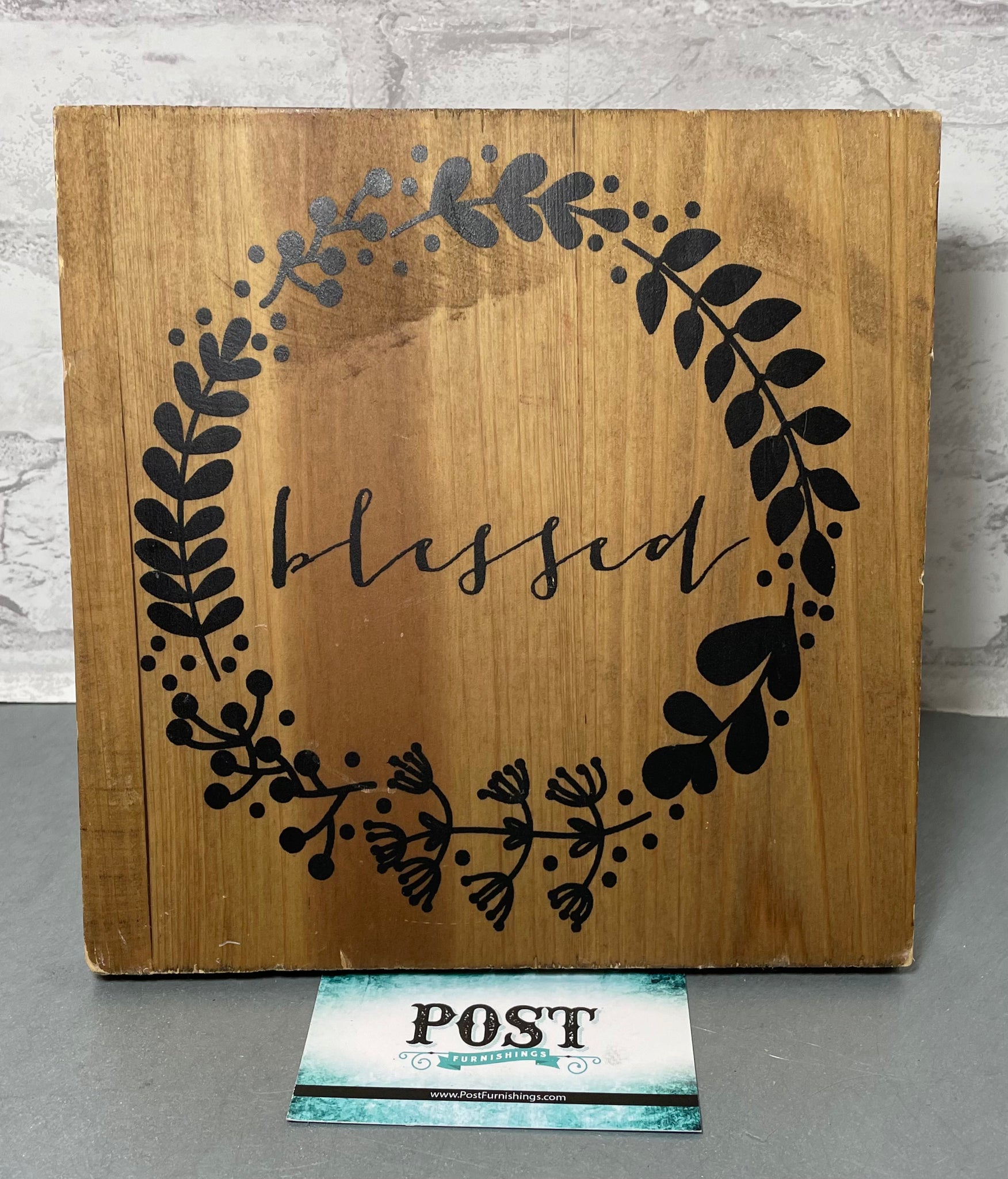 Wooden “Blessed” Sign