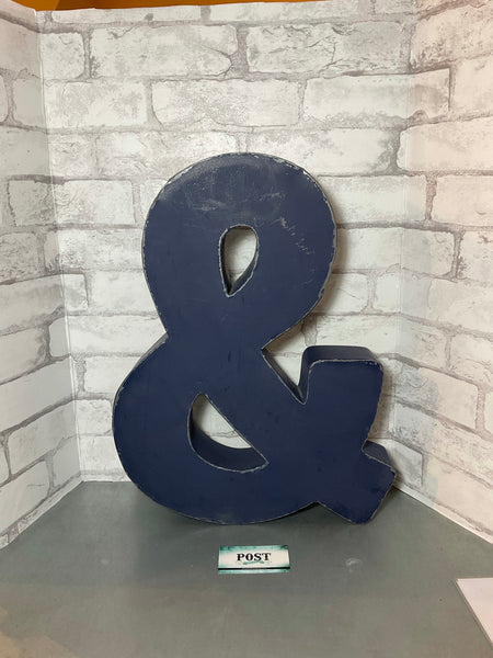 Large Navy Blue Metal Ampersand