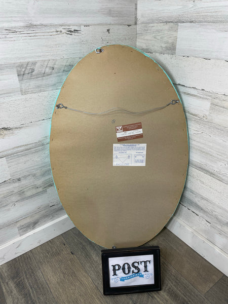 Teal Oval Mirror