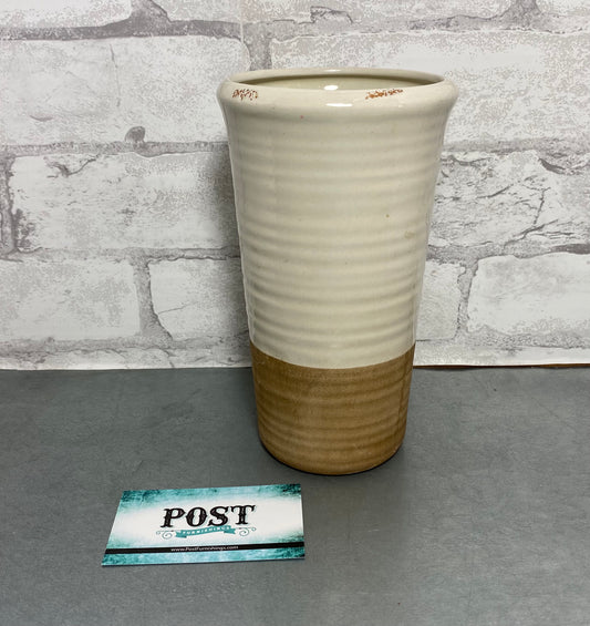 White and Beige Vase