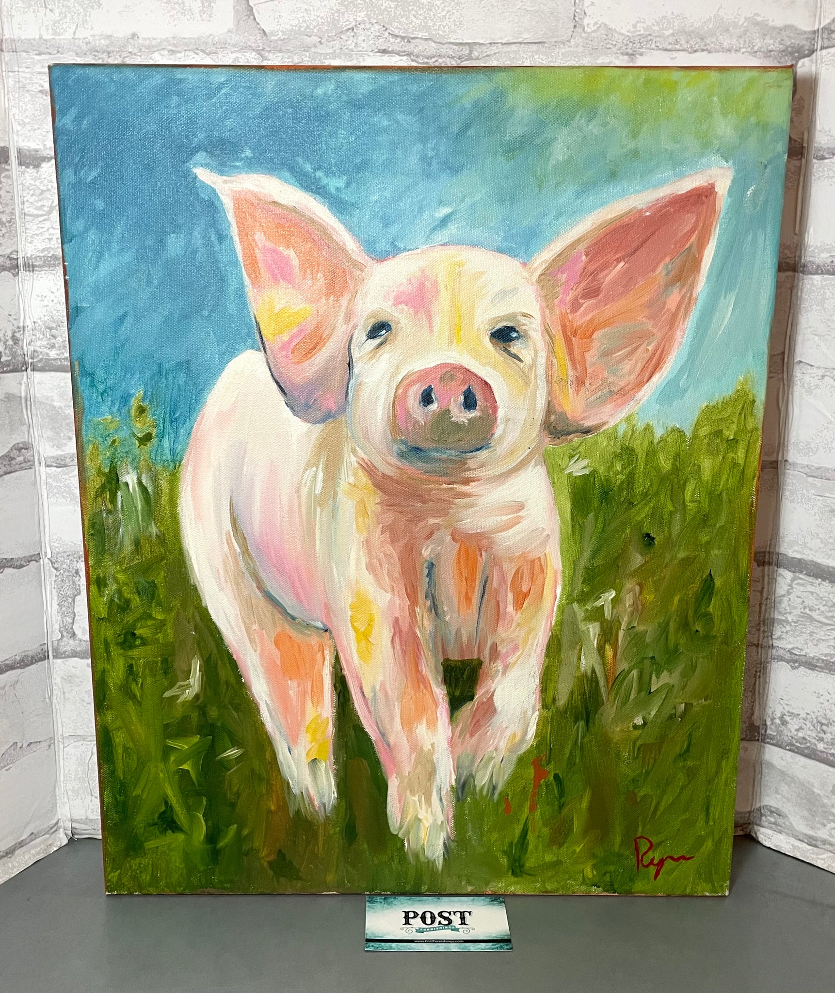Original Pig Canvas Painting