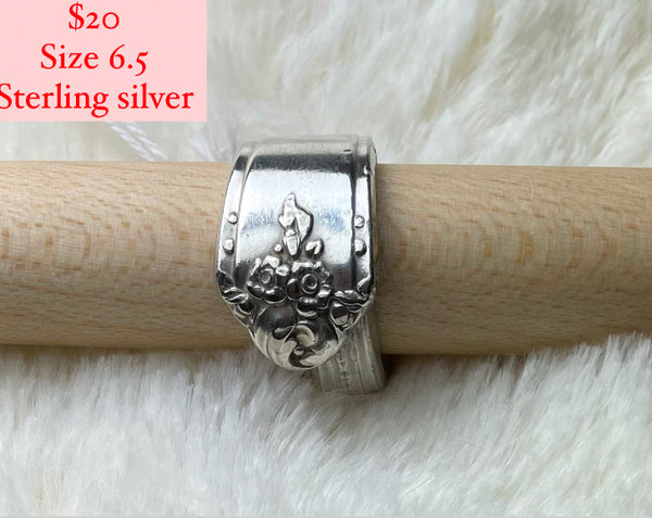 Hand-Crafted Spoon Rings Sizes 6.5-7