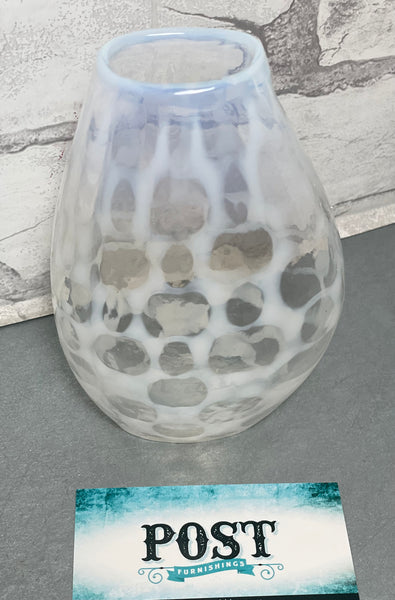Glass Opal & Clear Vase